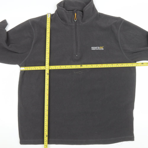 Regatta Mens Black Fleece Pullover 1/4 Zip Sweatshirt L
