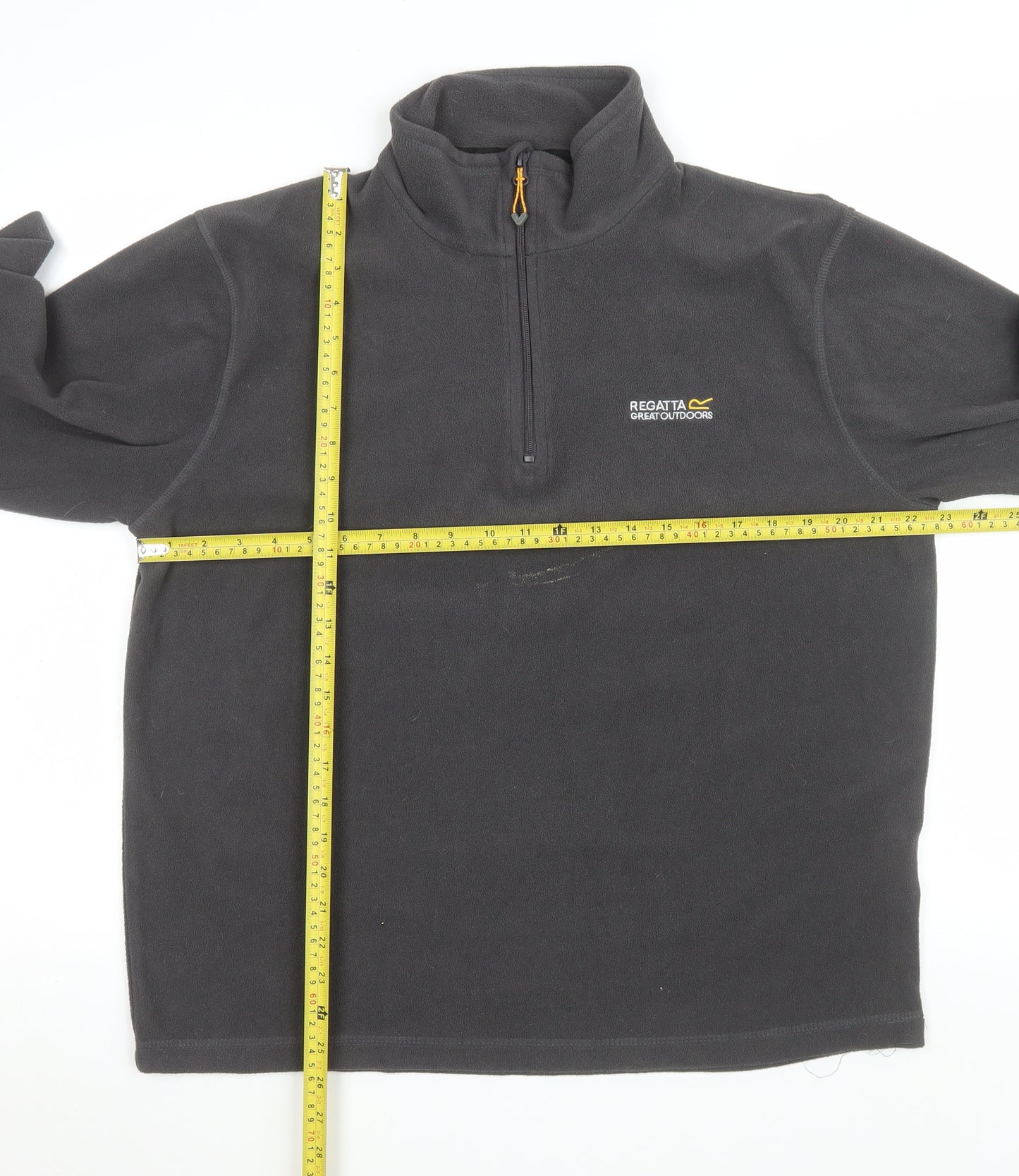 Regatta Mens Black Fleece Pullover 1/4 Zip Sweatshirt L