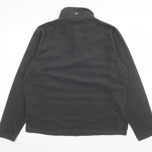 Regatta Mens Black Fleece Pullover 1/4 Zip Sweatshirt L