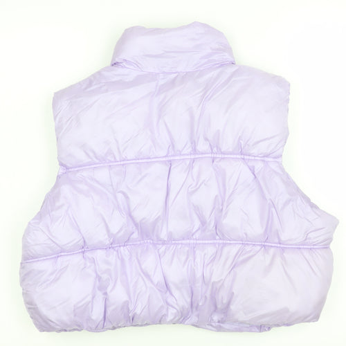 H&M Women's Purple Puffer Waistcoat Size 12 Sleeveless Casual