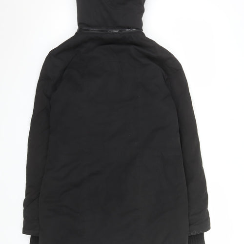 Warehouse Black Hooded Parka Coat Unisex Adults Size 38 Regular