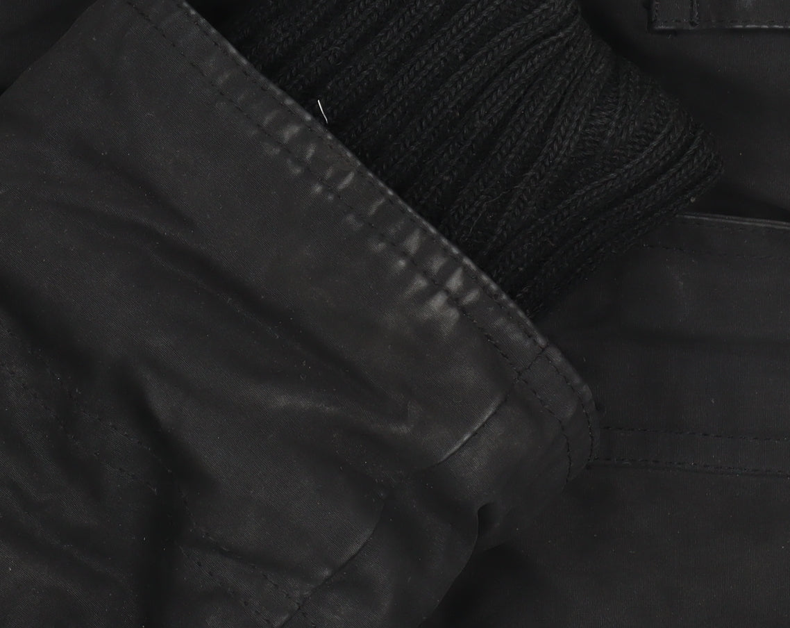 Warehouse Black Hooded Parka Coat Unisex Adults Size 38 Regular