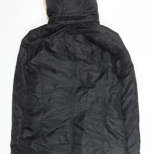 Roxy Women’s Black Summit Parka Coat S Faux Fur Hooded Winter Jacket