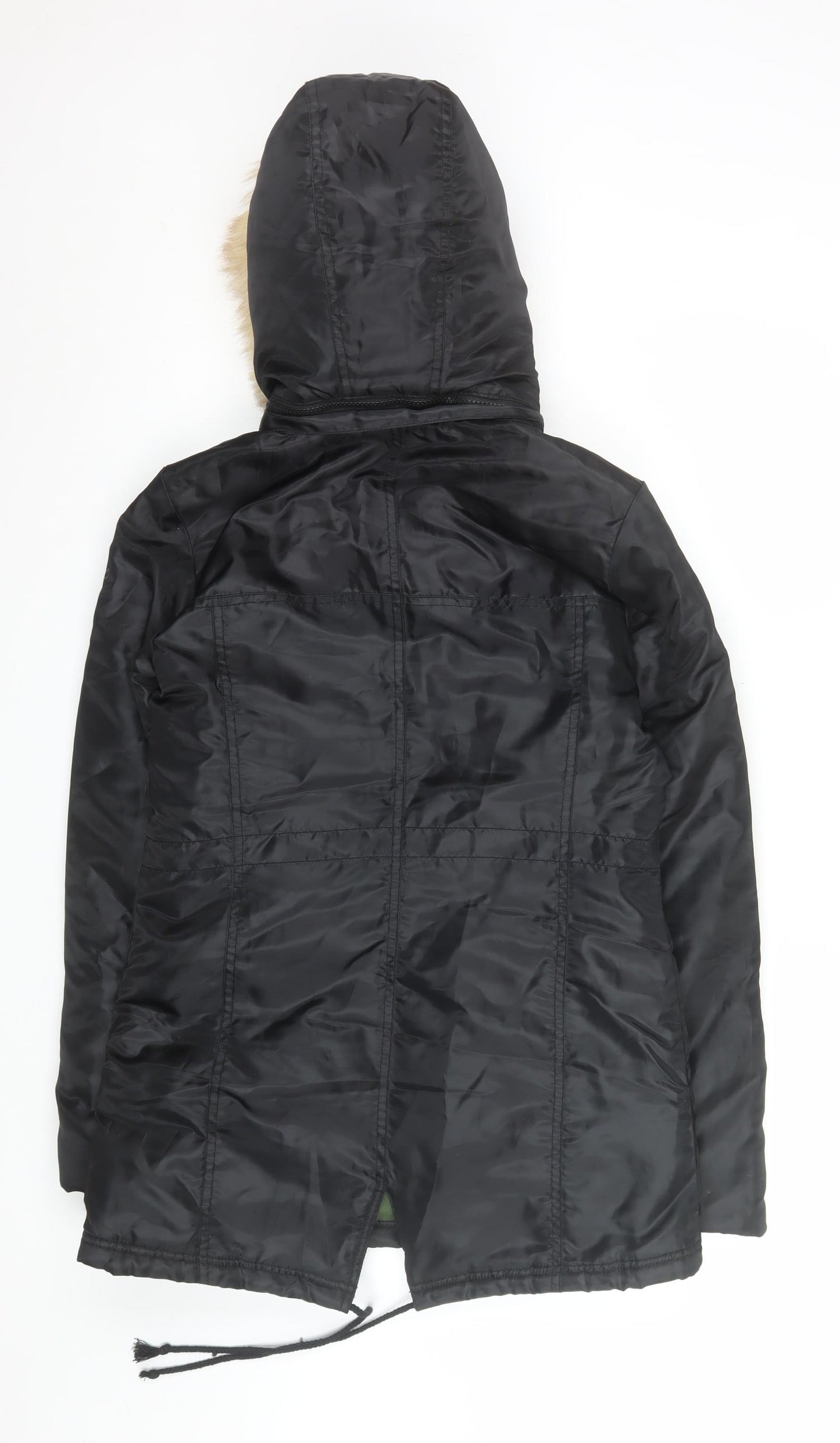 Roxy Women’s Black Summit Parka Coat S Faux Fur Hooded Winter Jacket