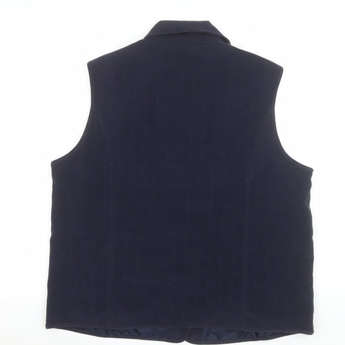 EWM Women's Blue Lined Button Waistcoat Bodywarmer Size M