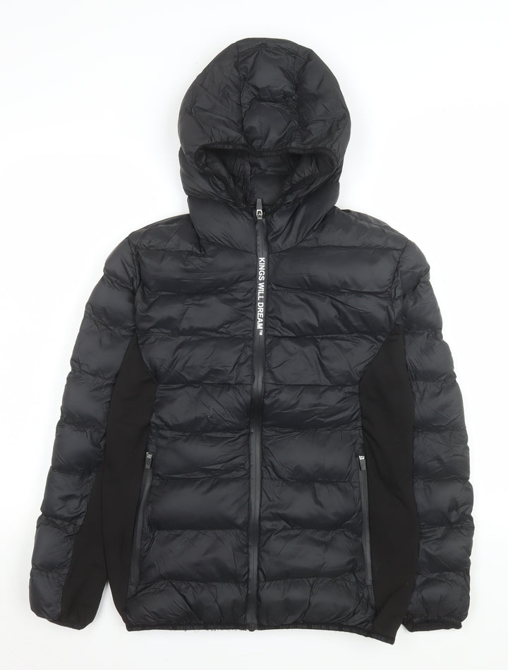 Kings Will Dream Boys Black XL Hooded Puffer Jacket Winter Full Zip