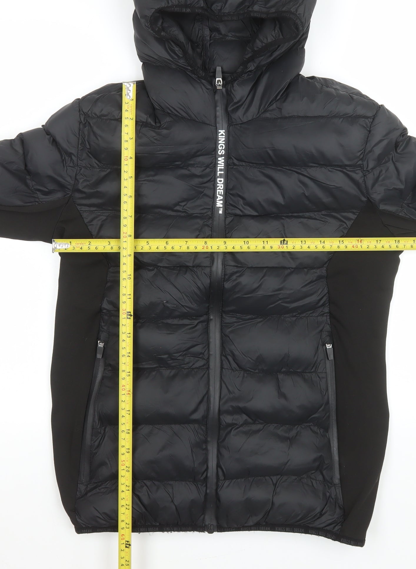 Kings Will Dream Boys Black XL Hooded Puffer Jacket Winter Full Zip