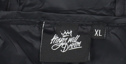 Kings Will Dream Boys Black XL Hooded Puffer Jacket Winter Full Zip