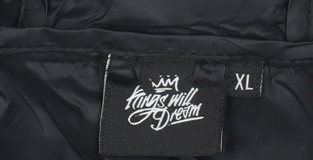 Kings Will Dream Boys Black XL Hooded Puffer Jacket Winter Full Zip