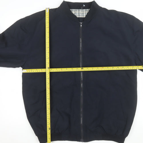 Manville Men's Black Bomber Jacket M Polyester Zip Casual Style