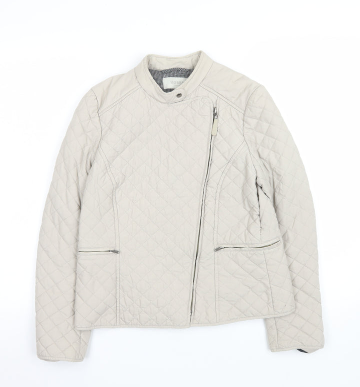 Hobbs Women’s Beige Quilted Short Jacket Size 8 Cotton Lined