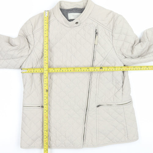 Hobbs Women’s Beige Quilted Short Jacket Size 8 Cotton Lined