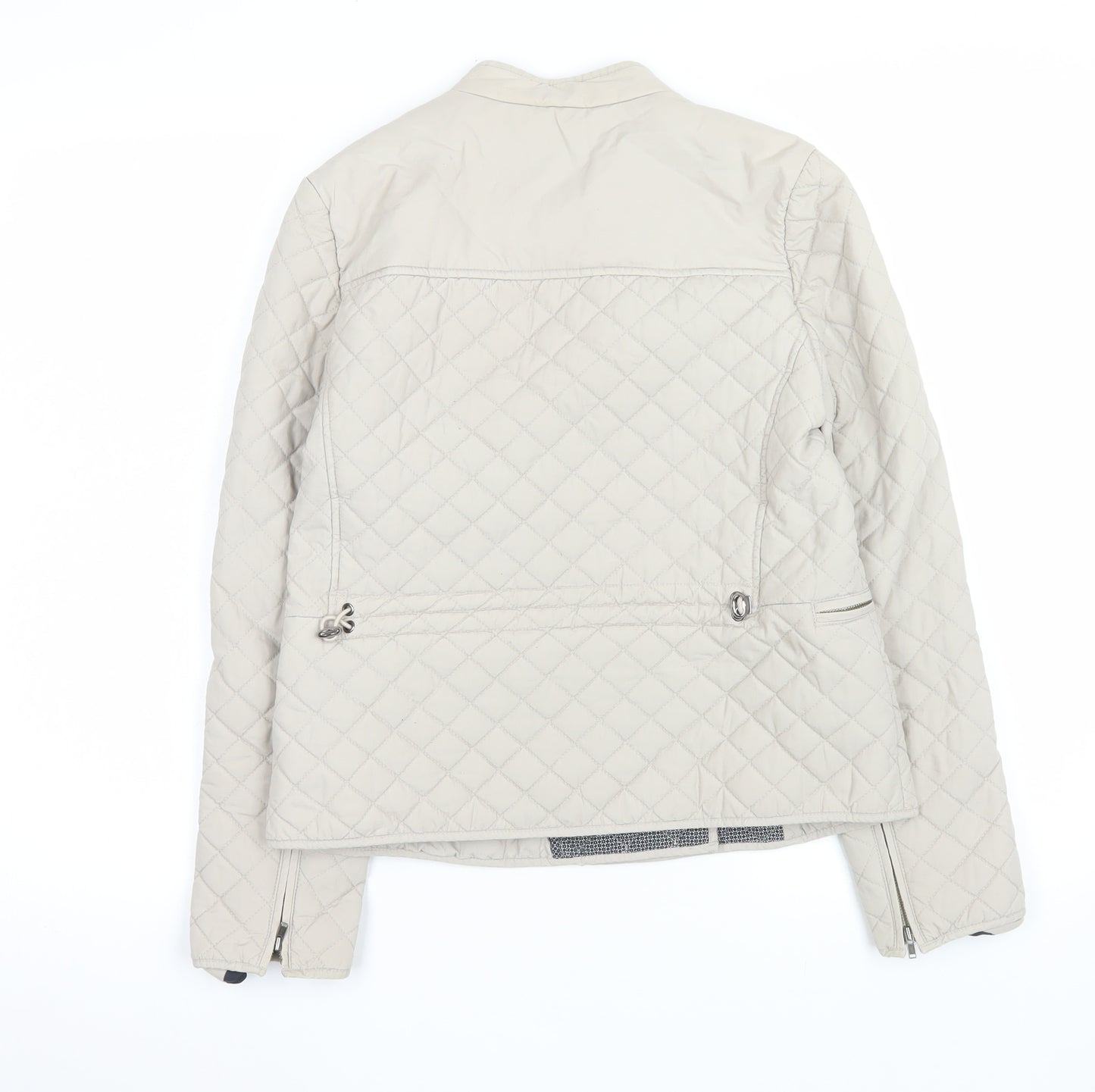 Hobbs Women’s Beige Quilted Short Jacket Size 8 Cotton Lined