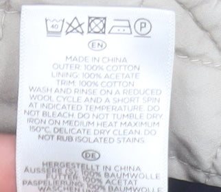 Hobbs Women’s Beige Quilted Short Jacket Size 8 Cotton Lined