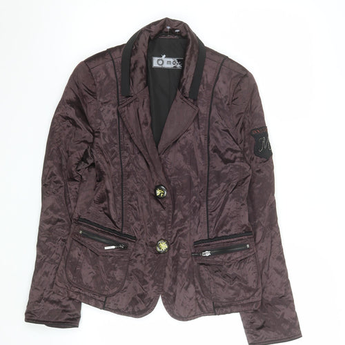 Mox Women Purple Polyester Blazer Jacket Size 12 Classic Style