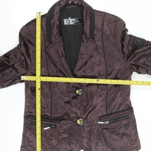 Mox Women Purple Polyester Blazer Jacket Size 12 Classic Style