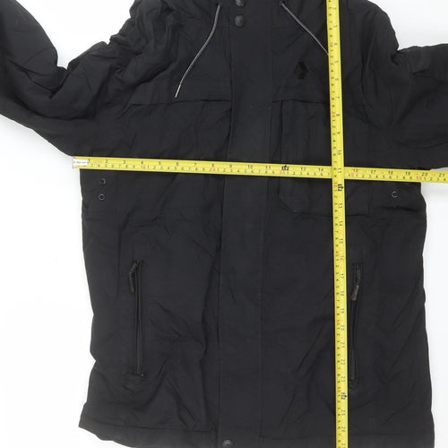 Next Women Black Hooded Puffer Jacket Medium Lined Winter Coat