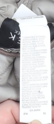 Lebek Womens Beige Quilted Mid-Length Jacket Size 14