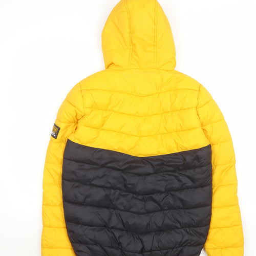 UNLIMTD POTENTIAL Women's Yellow Puffer Jacket Size 12 Hooded Winter Coat