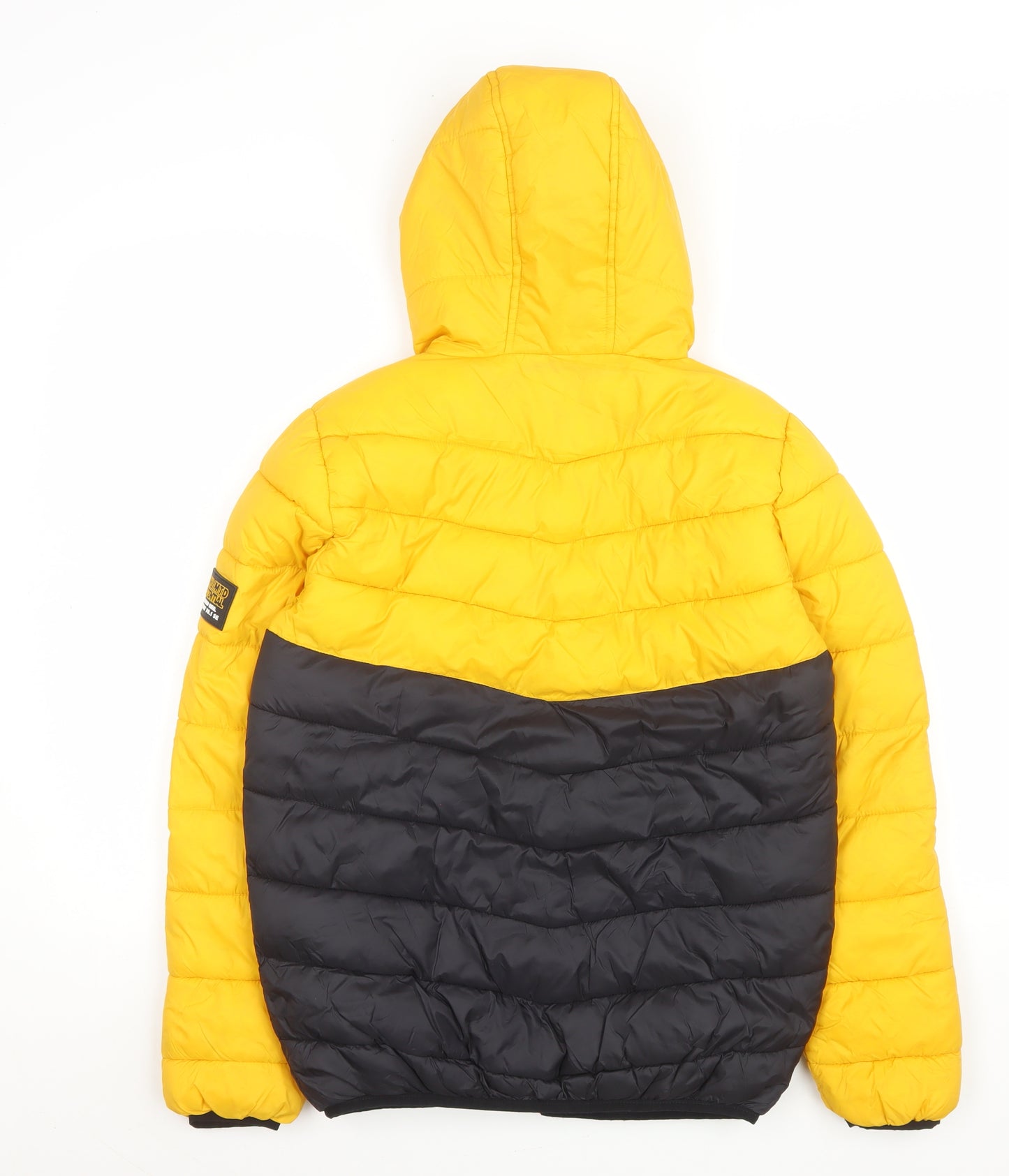 UNLIMTD POTENTIAL Women's Yellow Puffer Jacket Size 12 Hooded Winter Coat