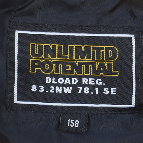 UNLIMTD POTENTIAL Women's Yellow Puffer Jacket Size 12 Hooded Winter Coat