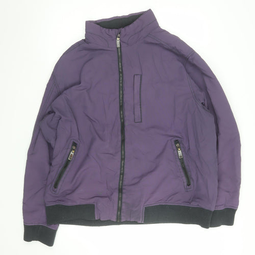 Maine New England Men's Purple 2XL Bomber Jacket Nylon Full Zip