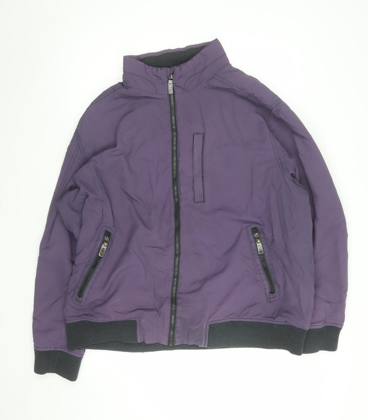 Maine New England Men's Purple 2XL Bomber Jacket Nylon Full Zip