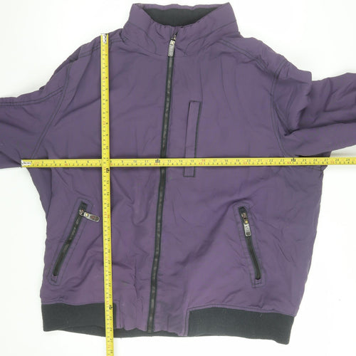 Maine New England Men's Purple 2XL Bomber Jacket Nylon Full Zip