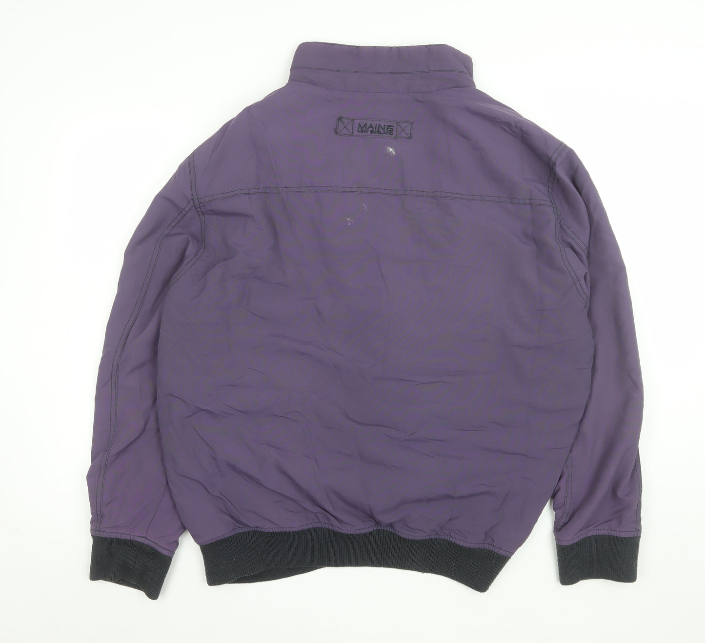 Maine New England Men's Purple 2XL Bomber Jacket Nylon Full Zip