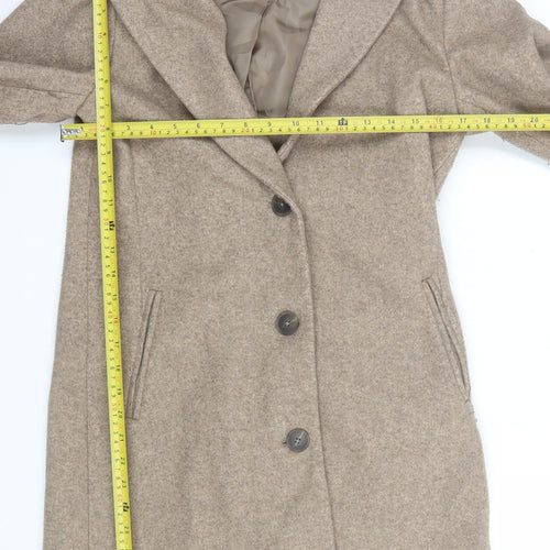 JDY Women's Beige Polyester Mid-Length Overcoat XS