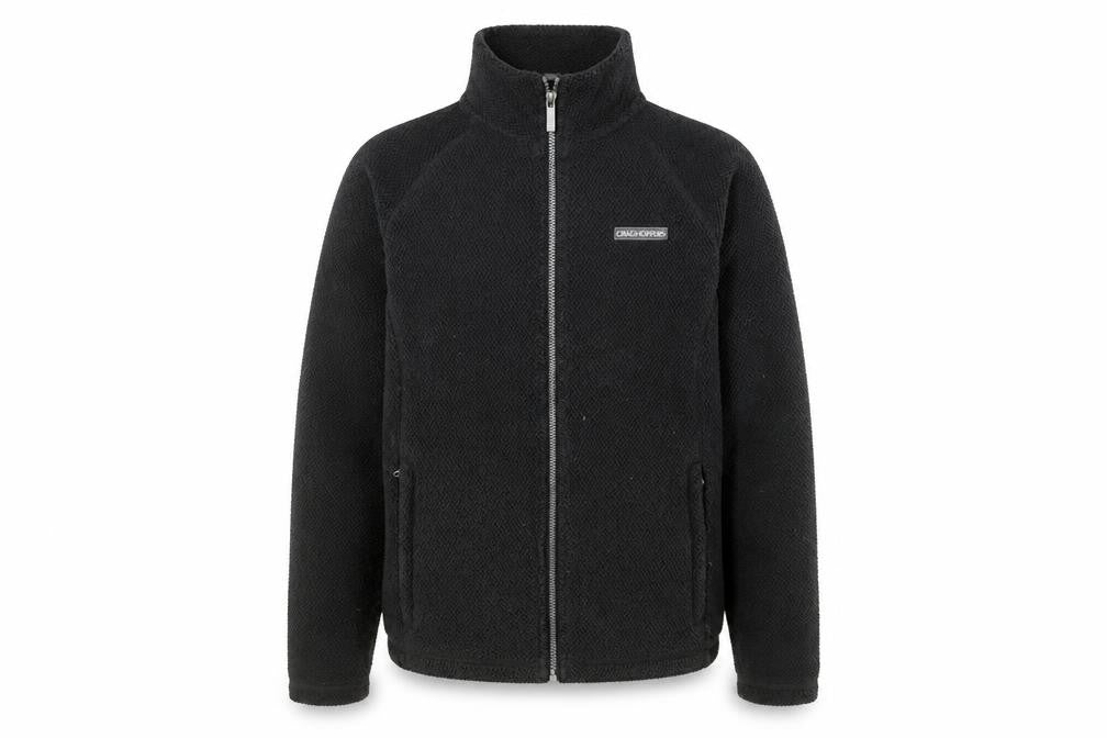 Front view of Craghoppers Men's Black Fleece Full Zip Jacket, size S