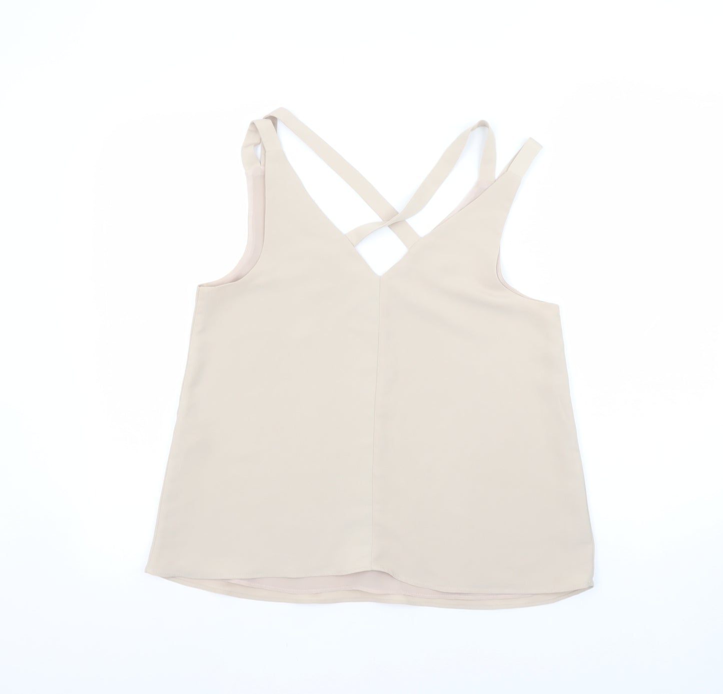 River Island Women Beige V-Neck Camisole Tank Top Size 10