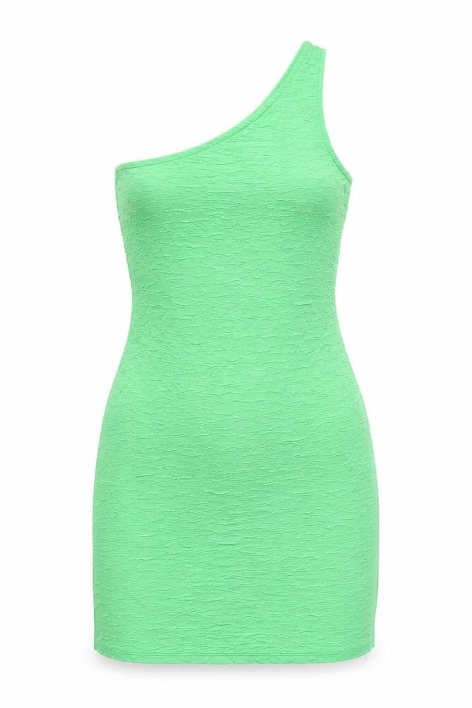 New Look Women's Green One Shoulder Bodycon Dress Size M