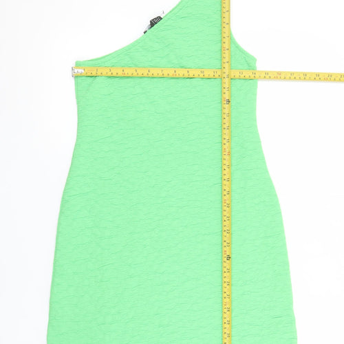 New Look Women's Green One Shoulder Bodycon Dress Size M