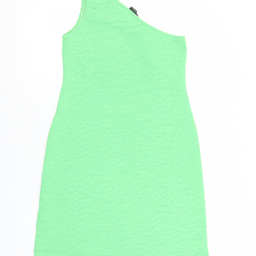New Look Women's Green One Shoulder Bodycon Dress Size M