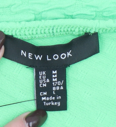 New Look Women's Green One Shoulder Bodycon Dress Size M