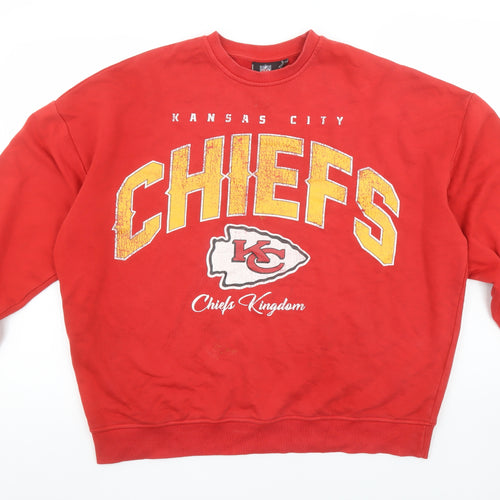 Primark NFL Women Red Kansas City Chiefs Sweatshirt S Graphic Print