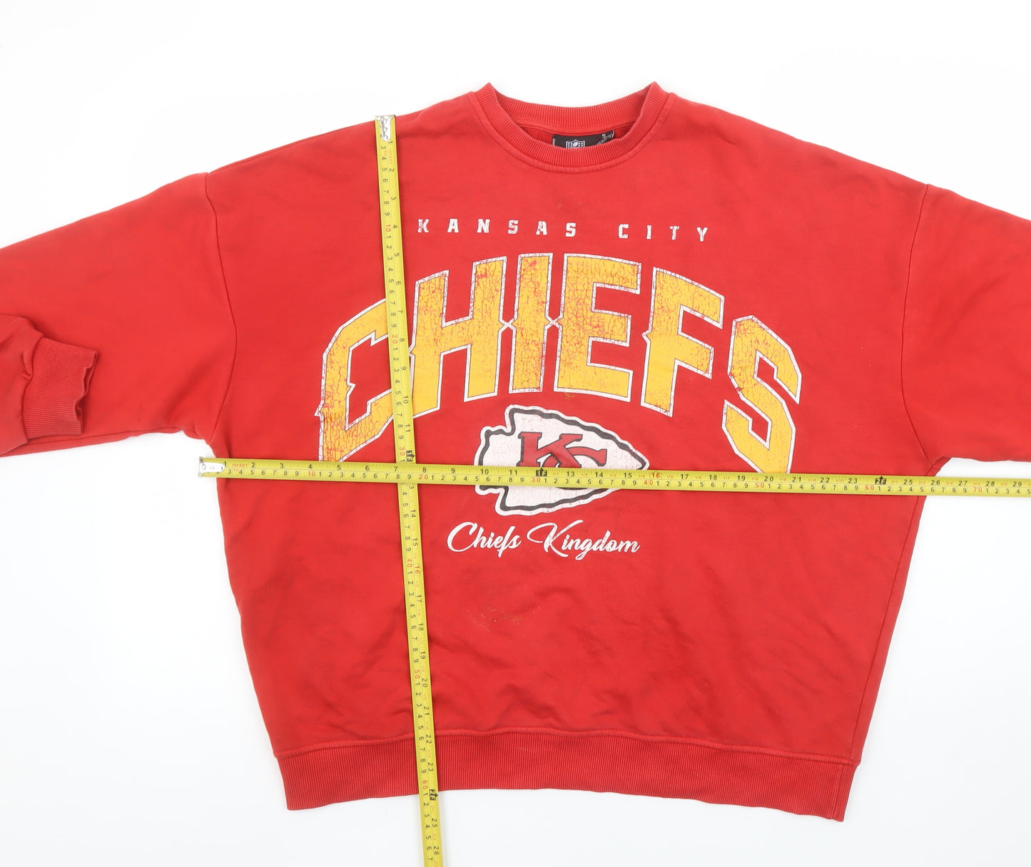 Primark NFL Women Red Kansas City Chiefs Sweatshirt S Graphic Print