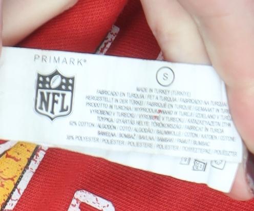 Primark NFL Women Red Kansas City Chiefs Sweatshirt S Graphic Print