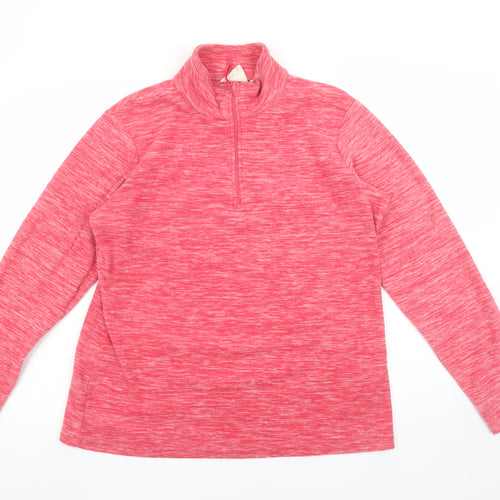 Mountain Warehouse Womens Pink 1/2 Zip Pullover Sweatshirt UK 16