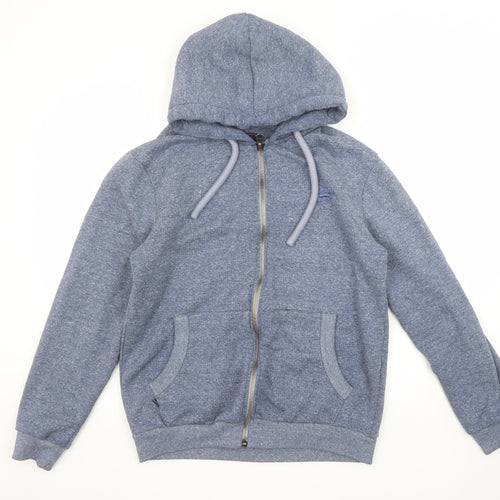 Paraffin Mens Blue Full Zip Hoodie Medium Regular Fit