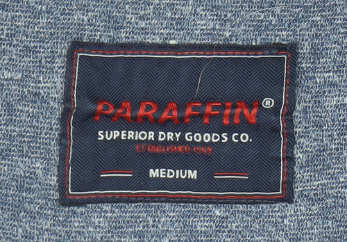 Paraffin Mens Blue Full Zip Hoodie Medium Regular Fit
