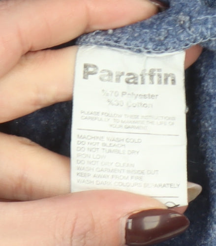 Paraffin Mens Blue Full Zip Hoodie Medium Regular Fit