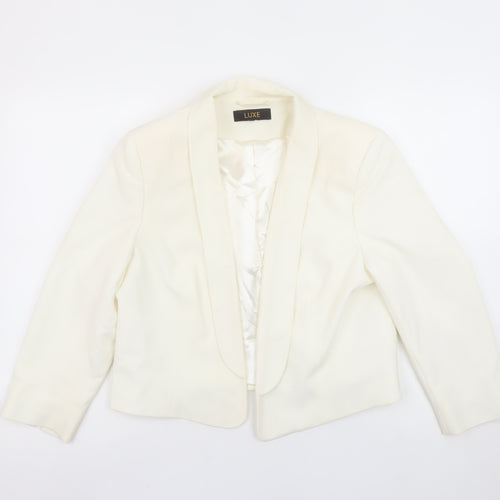 Dorothy Perkins Women's Ivory Shawl Blazer Size 16 Luxe Collection