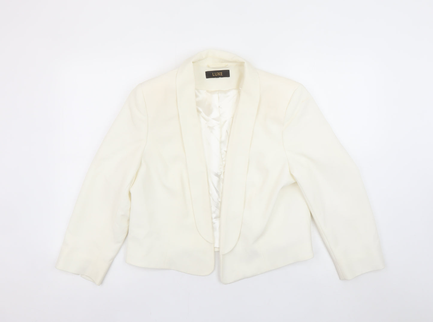 Dorothy Perkins Women's Ivory Shawl Blazer Size 16 Luxe Collection
