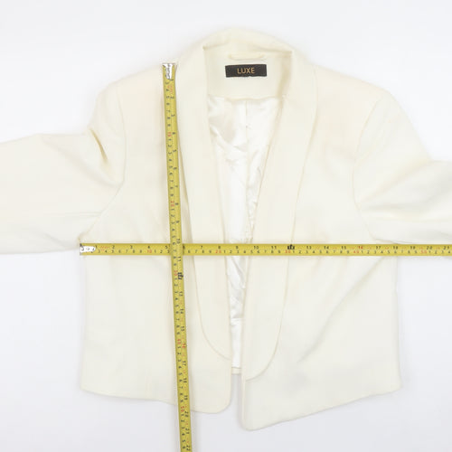Dorothy Perkins Women's Ivory Shawl Blazer Size 16 Luxe Collection