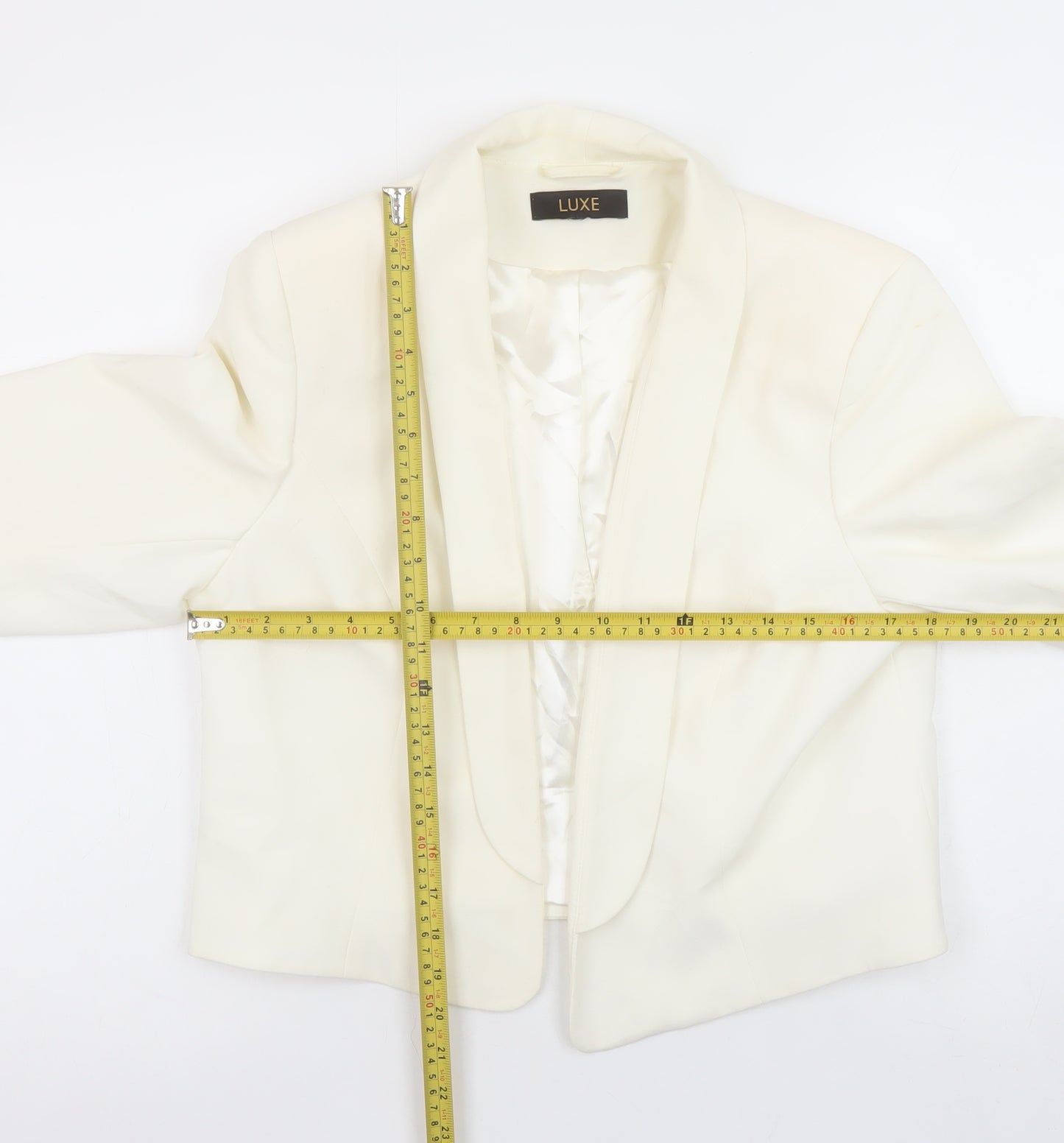 Dorothy Perkins Women's Ivory Shawl Blazer Size 16 Luxe Collection