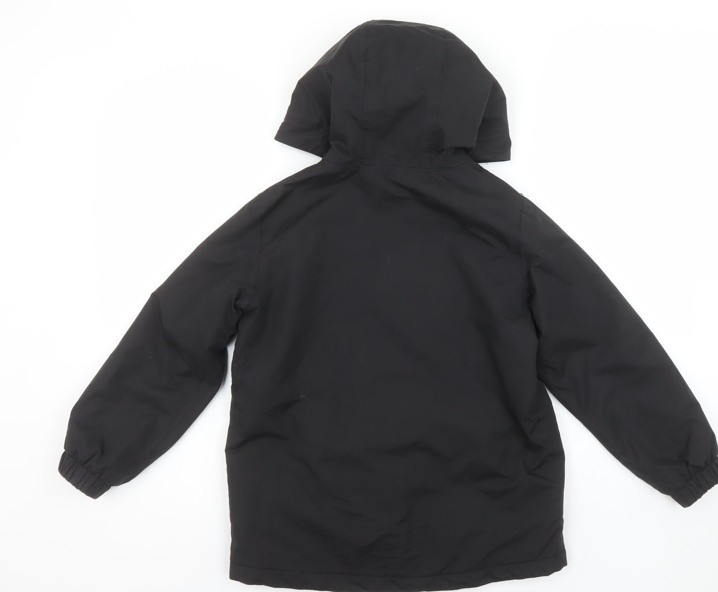 Peter Storm Boys Black Hooded Parka Coat 7-8 Years Waterproof Lined Jacket