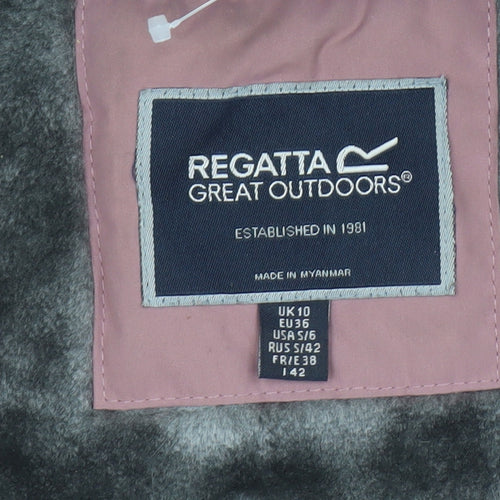 Regatta Womens Pink Hooded Parka Jacket Size 10 Polyester Lined