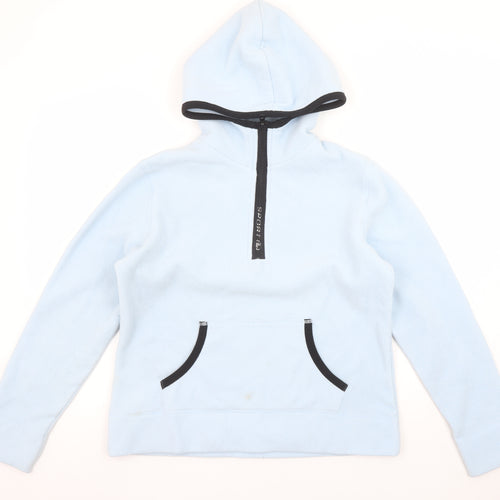 H&M L.O.G.G Sport Women Blue Fleece 1/2 Zip Hoodie Size L